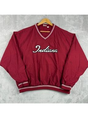 Vintage Red Oak Indiana Hoosiers MenXL Pullover Windbreaker Jacket NCAA Sideline
